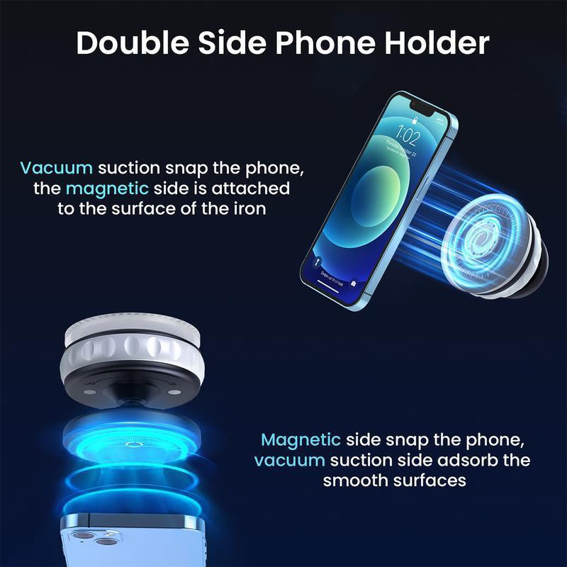 360° Vacuum Magnetic Car Phone Holder, Adjustable Suction Cup Phone Mount for Car/Gym/Mirror/Smooth Surface, Compatible with Iphone Android